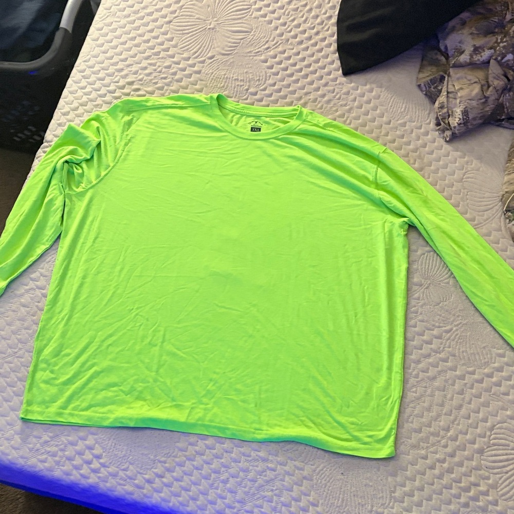 Vibrant Lime Long Sleeve Men's Shirt